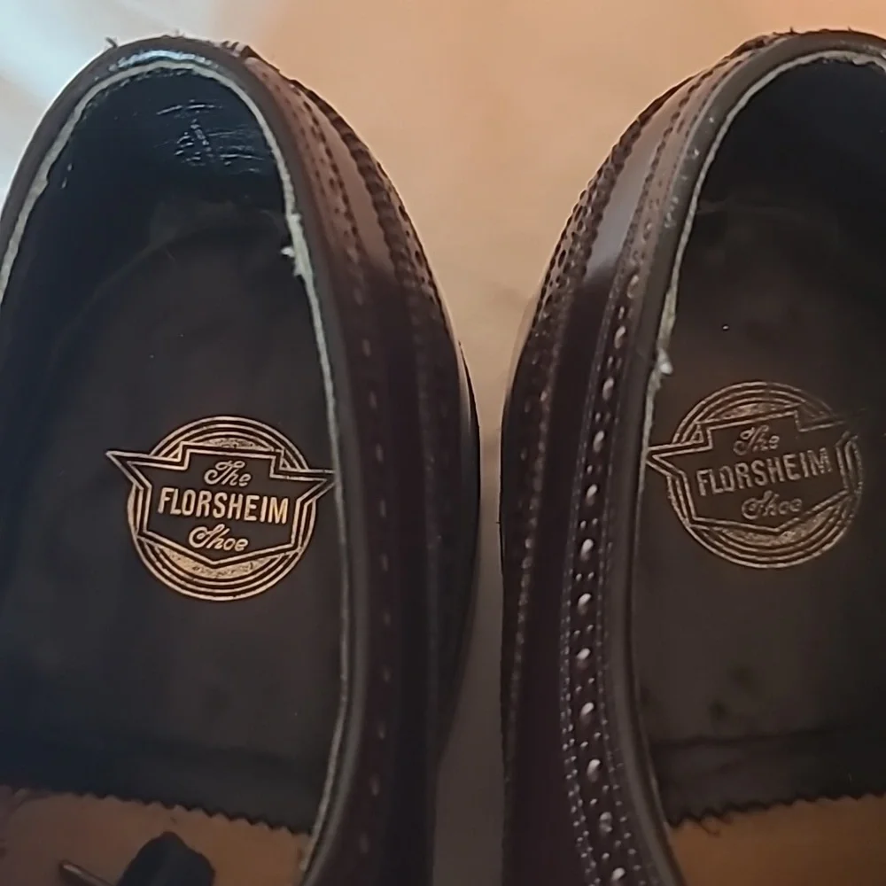 The Florsheim Shoe Men's Black Leather Lace-up Wingtip Oxford Dress Shoe Sz.12